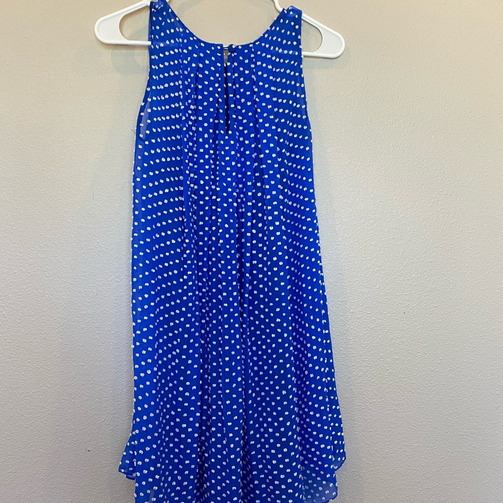 Anthro dress blue dot